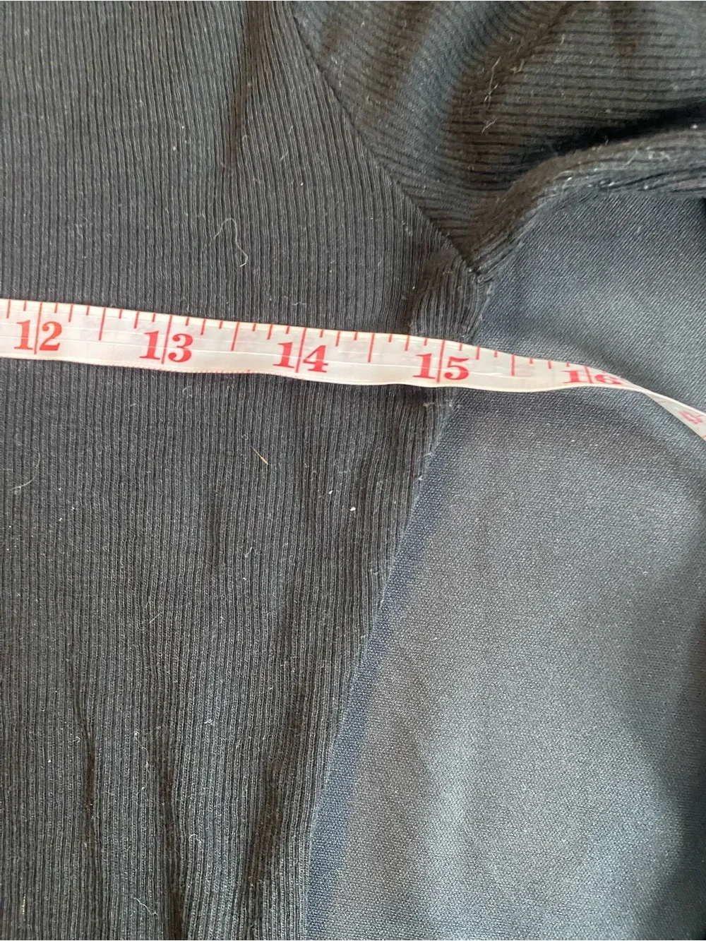 Women's Black Ribbed Crewneck Sweater with White Trim